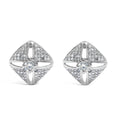 .925 Sterling Silver 1.0 Cttw Diamond Studded Rhombus Stud Earring (H-I Color, I2-I3 Clarity)-0