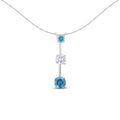 14K White Gold 1 1/2 cttw White and Treated Blue Diamond Pendant Necklace (H-I, I1-I2)-0