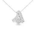 14K White Gold 1 7/8 cttw Princess and Baguette Cut Mixed Geometry Diamond Pendant Necklace (G-H, SI1-SI2)-0