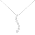AGS Certified 14k White Gold 3.0 Cttw Baguette and Brilliant Round-Cut Diamond Journey 18" Pendant Necklace (K-L Color, I1-I2 Clarity)-0