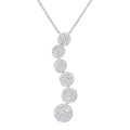 14K White Gold 1 cttw Diamond Cluster Journey Pendant Necklace (H-I, I1-I2)-0