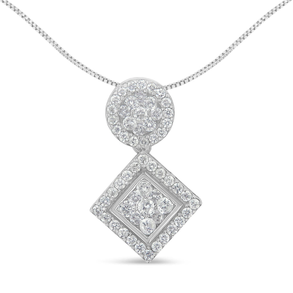 14K White Gold 1 cttw Diamond Pendant Necklace (H-I, I1-I2)-0