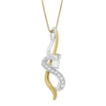 Espira 10K Two-tone Gold 1/5 cttw Diamond Intertwined Swirl Pendant Necklace (J-K, I1-I2)-0