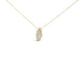 14k Yellow Gold 1 1/3 Cttw Princess and Baguette-cut Diamond Double Curved Pendant Necklace (H-I Color ,VS1-VS2 Clarity) - NO CHAIN INCLUDED-0