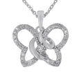 .925 Sterling Silver 1/4 cttw Prong-Set Diamond Butterfly 18" Pendant Necklace (H-I Color, I1-I2 Clarity)-0