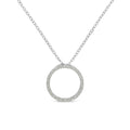 .925 Sterling Silver 1/3 Cttw Round-Cut Diamond Open Circle Halo 18" Pendant Necklace (I-J Color, I2-I3 Clarity)-0