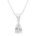 IGI certified 10K White Gold 1/2 cttw Diamond Pear Pendant Necklace (I-J, I1)-0