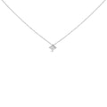 10K Gold 1/10 Cttw Bezel Set Solitaire Princess Cut Diamond Kite Shaped Pendent Necklace - 18" Inches-0