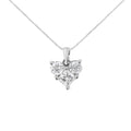 10K White Gold 1.0 Cttw Round-Cut and Princess-Cut Diamond Heart Shaped 18" Pendant Necklace (H-I Color, SI2-I1 Clarity)-0