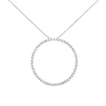 .925 Sterling Silver 4 cttw Prong Set, Round-Cut Diamond Open Circle Hoop 18" Pendant Necklace (J-K Color, I1-I2 Clarity)-0