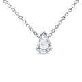 AGS Certified 14K White Gold 1/2 Cttw Diamond Pear 18" Pendant Necklace (H-I Color, VS2-SI1 Clarity)-0