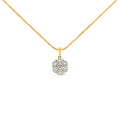 14K Yellow Gold 2.00 Cttw Brilliant Round-Cut Diamond 7 Stone Flower Cluster 18" Pendant Necklace (H-I Color, SI2-I1 Clarity)-0