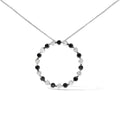 .925 Sterling Silver 1 3/4 Cttw Alternating Black and White Diamond Open Circle Hoop Pendant Necklace (H-I Color, I2-I3 Clarity) - 18" Inches-0