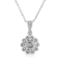 .925 Sterling Silver Diamond Accent Sunburst Milgrain 18" Pendant Necklace (I-J Color, I1-I2 Clarity)-0