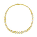 10K Yellow Gold 4 cttw Brilliant Round-Cut Diamond Graduating Riviera Statement Necklace (H-I Color, I2-I3 Clarity)-0