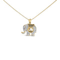 18K Yellow Gold 3/4 Cttw Diamond Elephant Shaker Pendant Necklace with Emerald, Ruby, and Sapphire (G-H Color, VS2-SI1 Clarity)-0