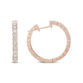 18K Rose Gold 1 Cttw Round Bezel-Set Diamond Hoop Earrings (F-G Color, VS1-VS2 Clarity)-0