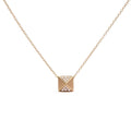 14K Yellow Gold 1/4 Cttw Diamond Matte Finished Pyramid Pendant Necklace (G-H Color, SI1-SI2 Clarity) - 18 Inches-0