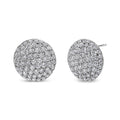 18K White Gold 3 1/2 Cttw Shared Prong Set Diamond Cluster Composite Disc Stud Earrings (F-G Color, VS1-VS2 Clarity)-0