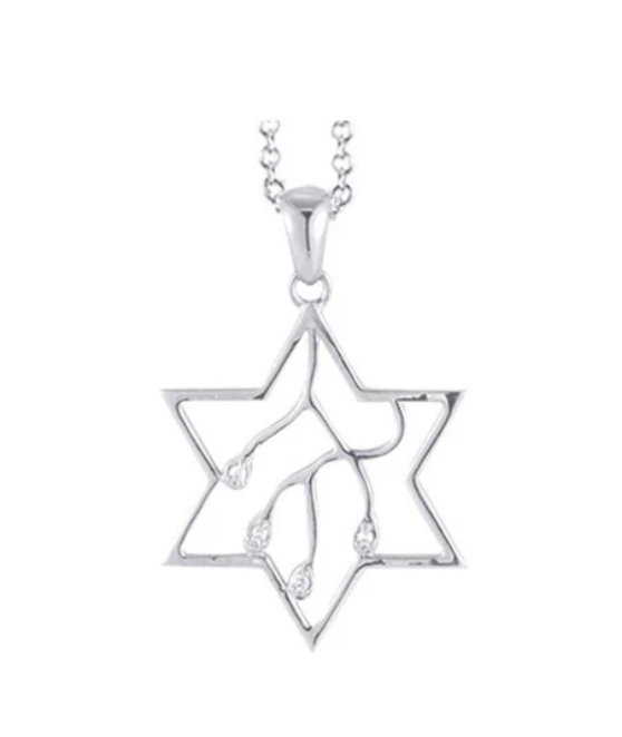 STAR OF DAVID PEND., 14K-Y with 0.03CT DIAMONDS