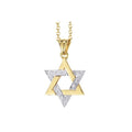 STR OF DAVID NECK. 14K-Y with 0.15CT DIAMONDS