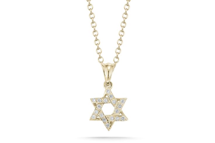 Star Of David PEND. 14K-Y with 0.20CT. DIAMONDS