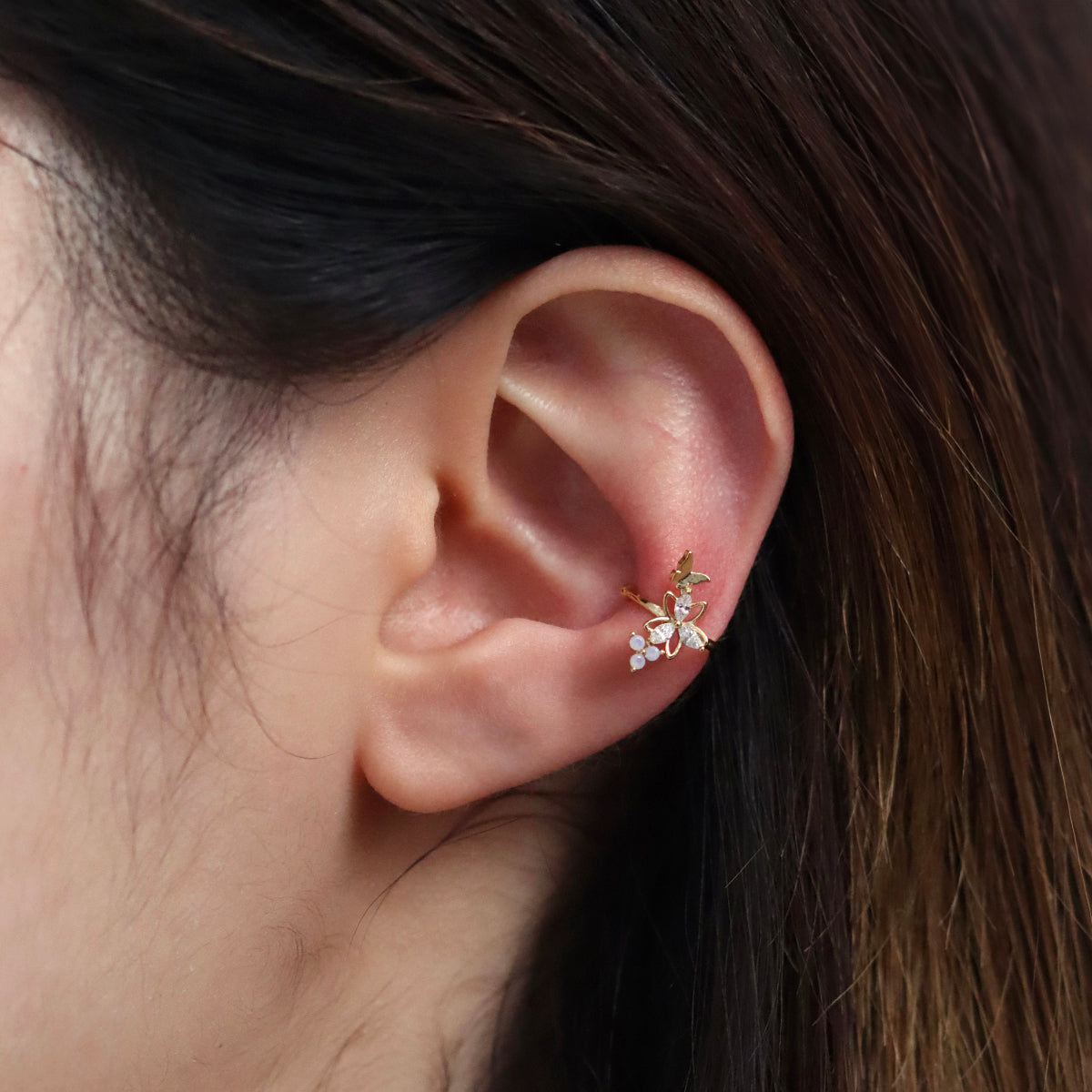 Butterfly And Cubic Flower Cuff
