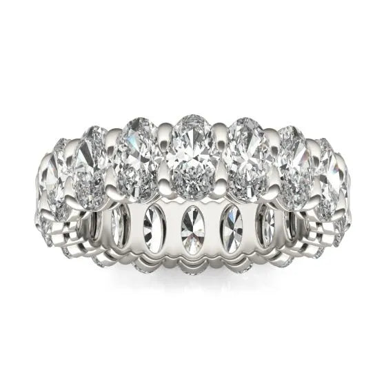 4 CTW Oval Lab Grown Diamond Couture Classic Eternity Ring 14K White Gold (G-VS)-0