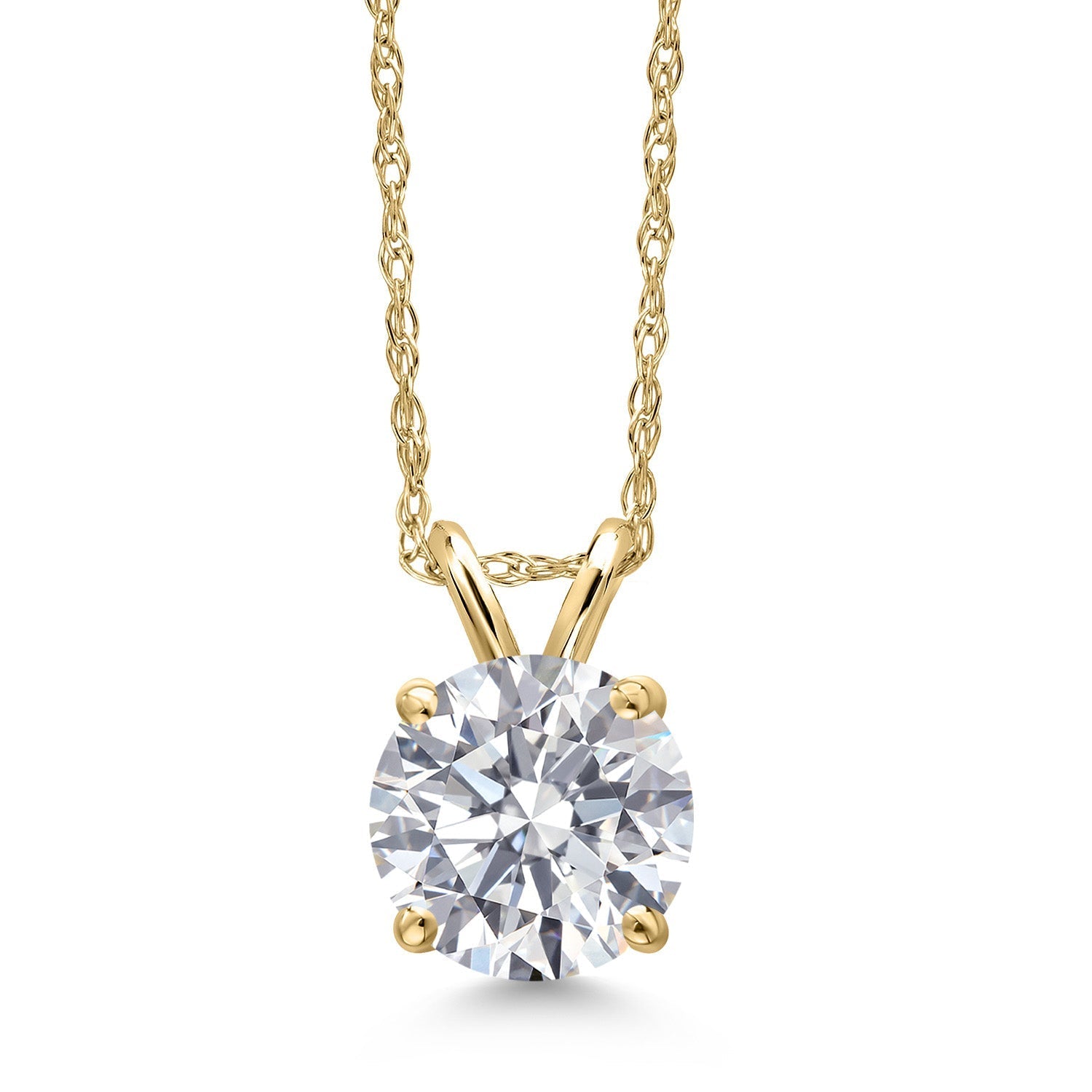 1 Ctw Round Lab Grown Diamond Pendant Necklace in 14K Gold | AGI Certified | E-F Color, VS1-VS2 Clarity | 18 Inch Chain-1