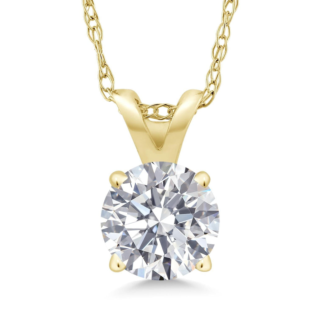 1 Ctw Round Lab Grown Diamond Pendant Necklace in 14K Gold | AGI Certified | E-F Color, VS1-VS2 Clarity | 18 Inch Chain-2