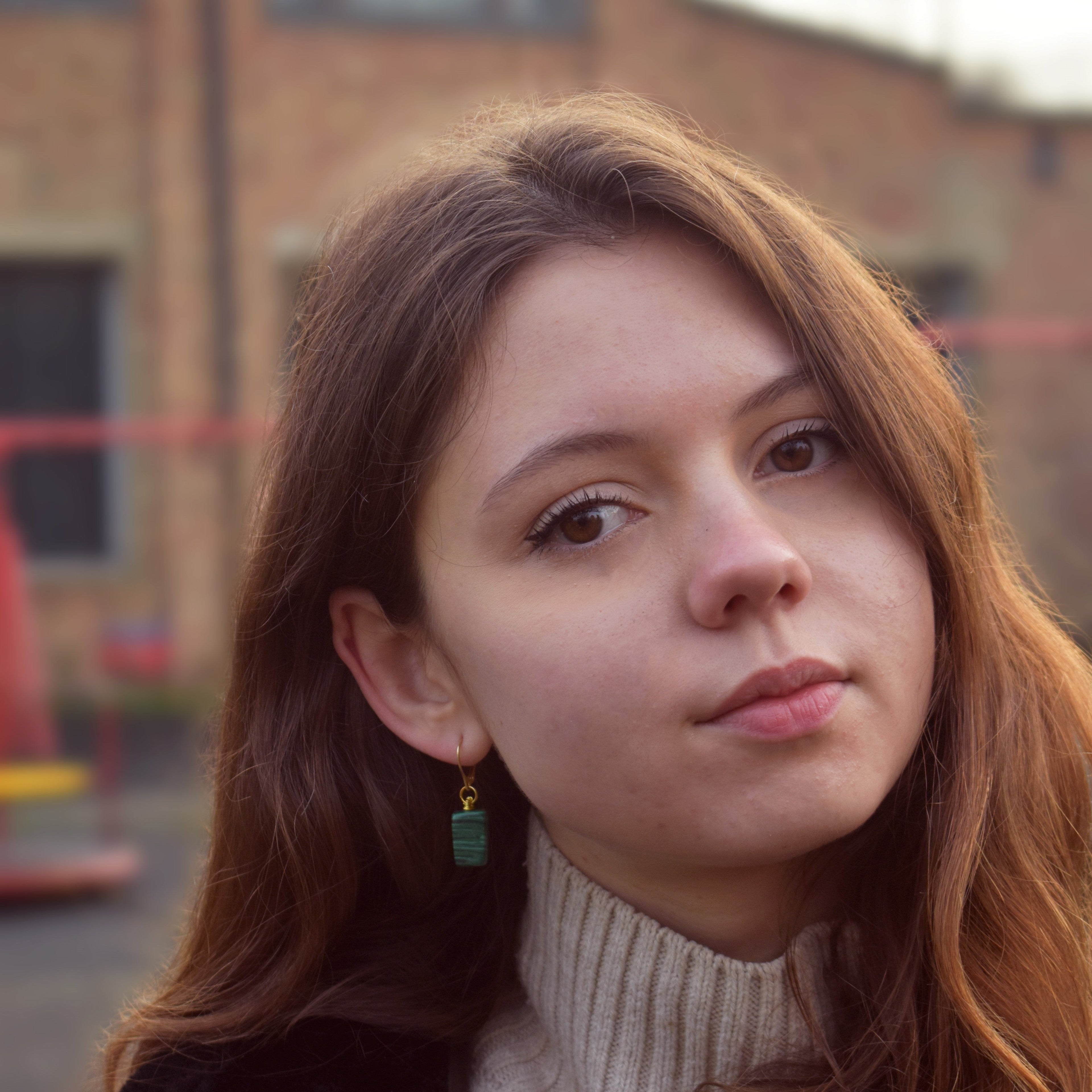 Malachite and Yellow Gold Vermeil Earrings, Gemstone Earrings, Bloom Collection | by nlanlaVictory