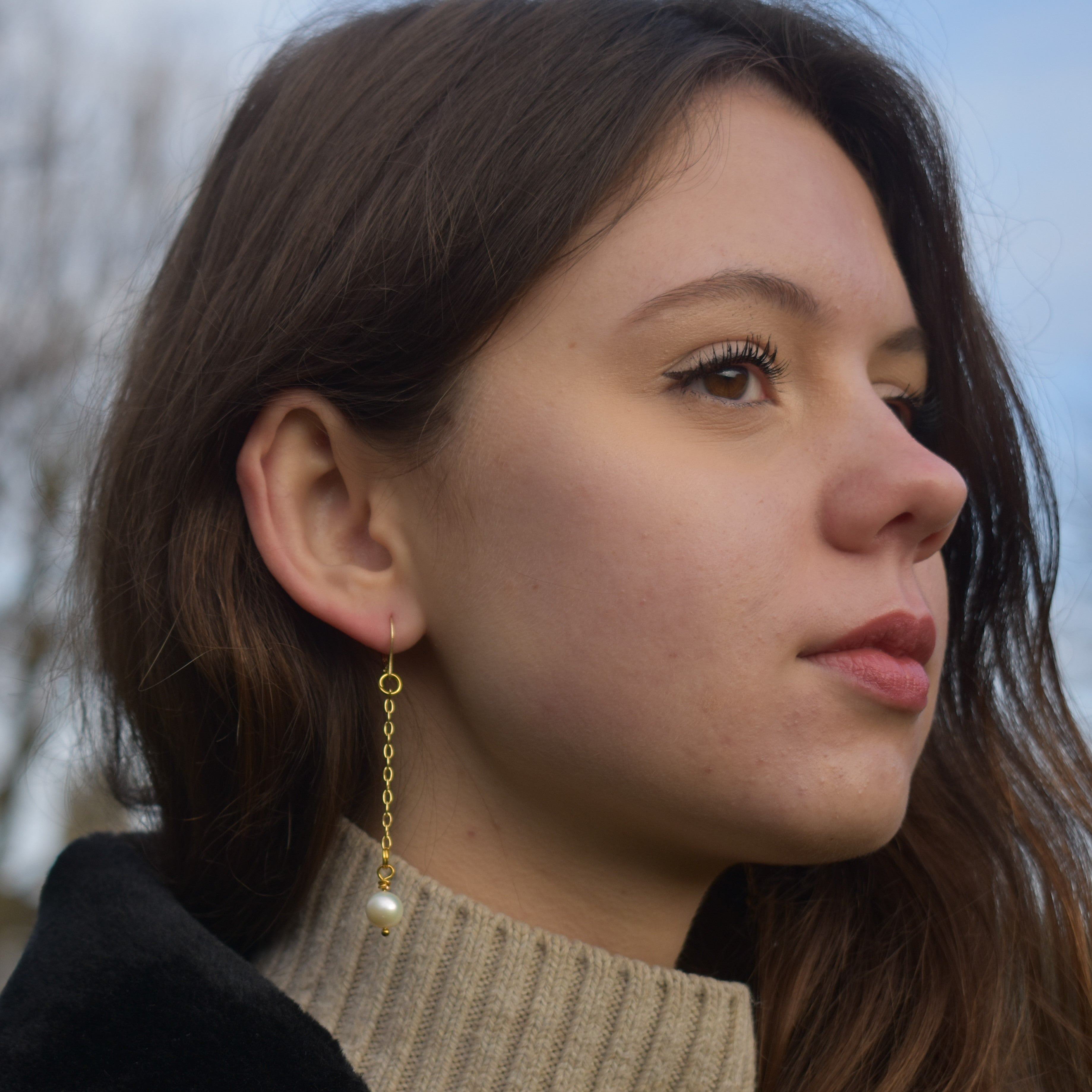 Freshwater Pearl Yellow Gold Vermeil, 9k or 18k Earrings, Bloom Collection | by nlanlaVictory