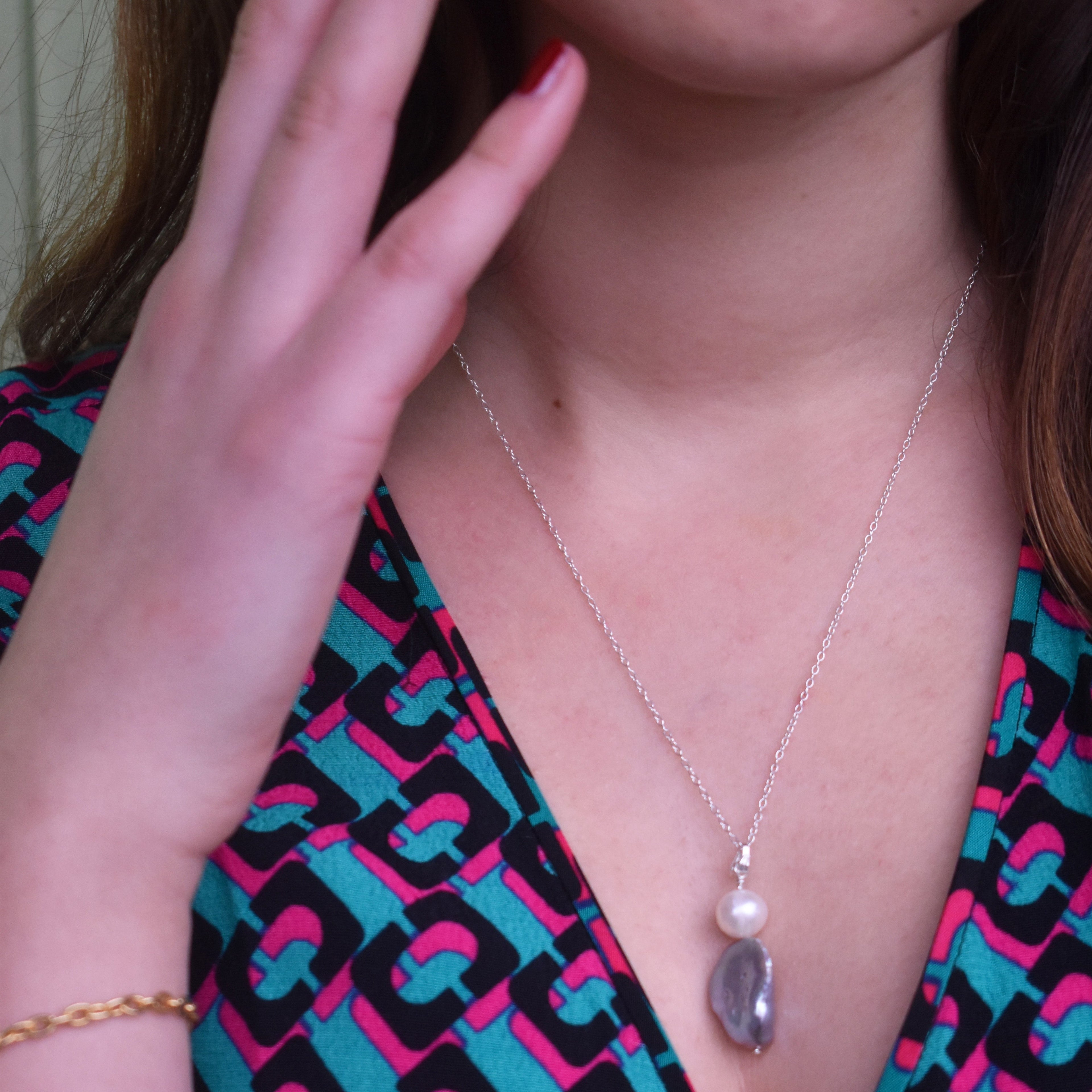 Silver Freshwater Pearl 925 Sterling Silver Necklace | by nlanlaVictory