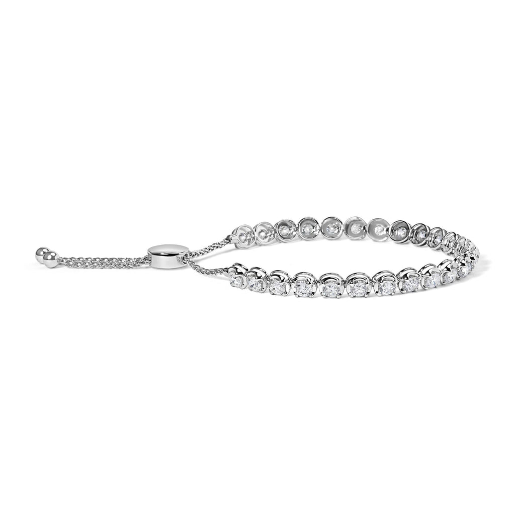 14K White Gold 6.00 Cttw Diamond 4”-10” Adjustable Bolo Tennis Bracelet (I-J Color, I1-I2 Clarity)-1