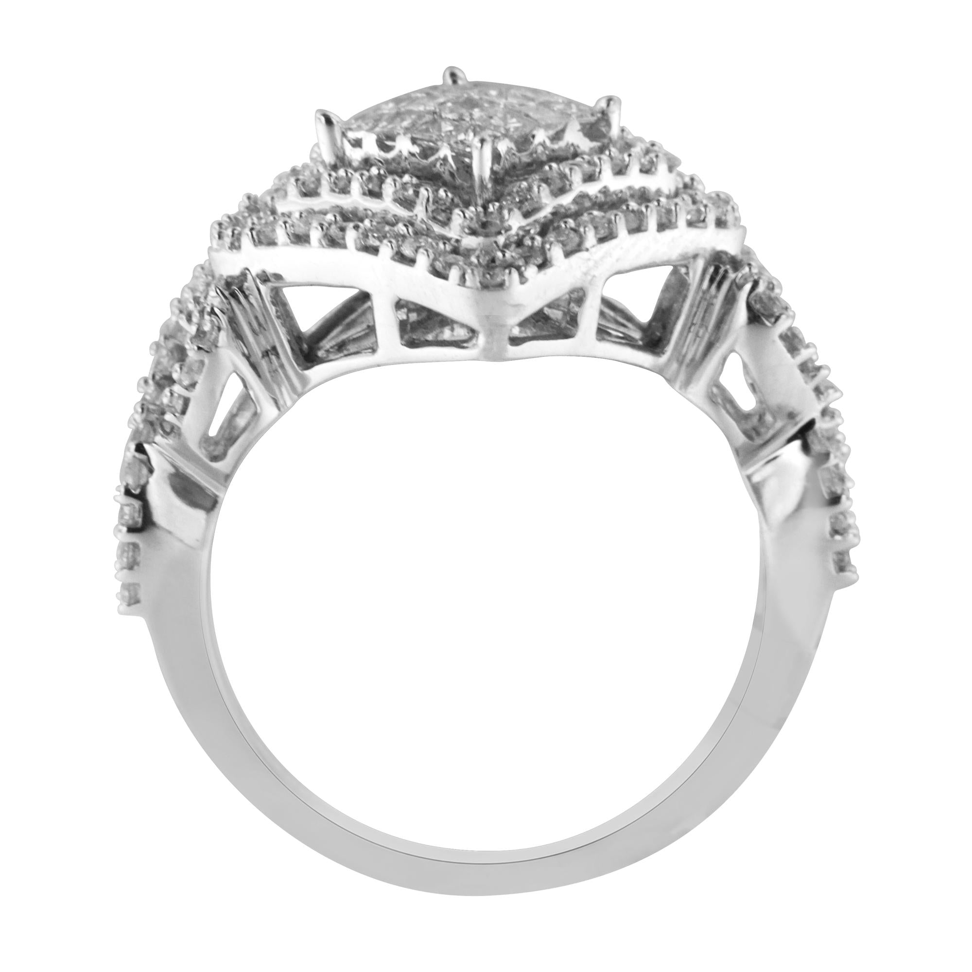 14KT White Gold Diamond Composite Ring (1 cttw, H-I Color, I1-I2 Clarity)-1
