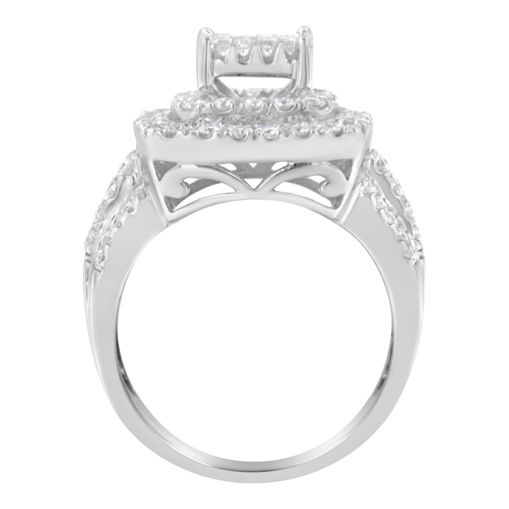 14KT White Gold Diamond Cocktail Ring (1 1/2 cttw, H-I Color, SI2-I1 Clarity)-1