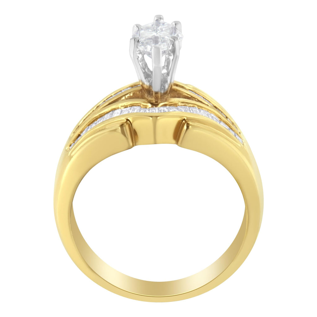 14KT Two-Toned Gold Diamond Cocktail Ring (1 cttw, H-I Color, SI1-SI2 Clarity)-1