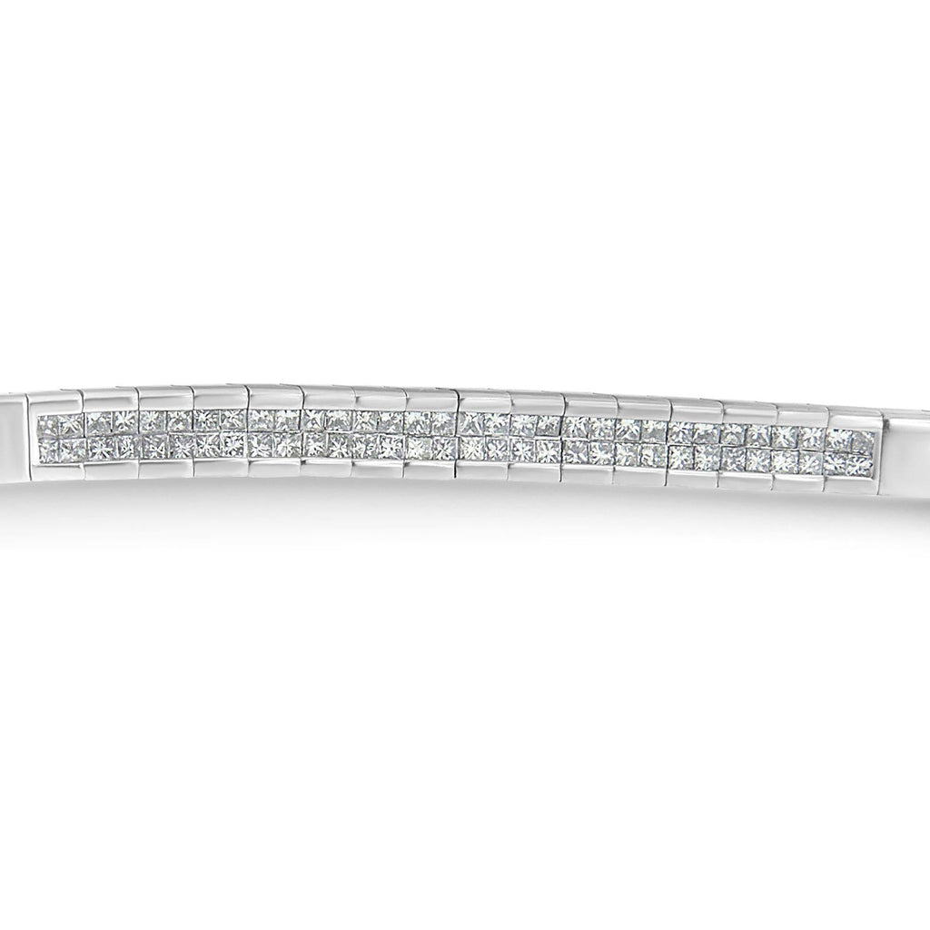 14K White Gold Princess Cut Diamond Bracelet (1.00 cttw, H-I Color, SI1-SI2 Clarity)-1