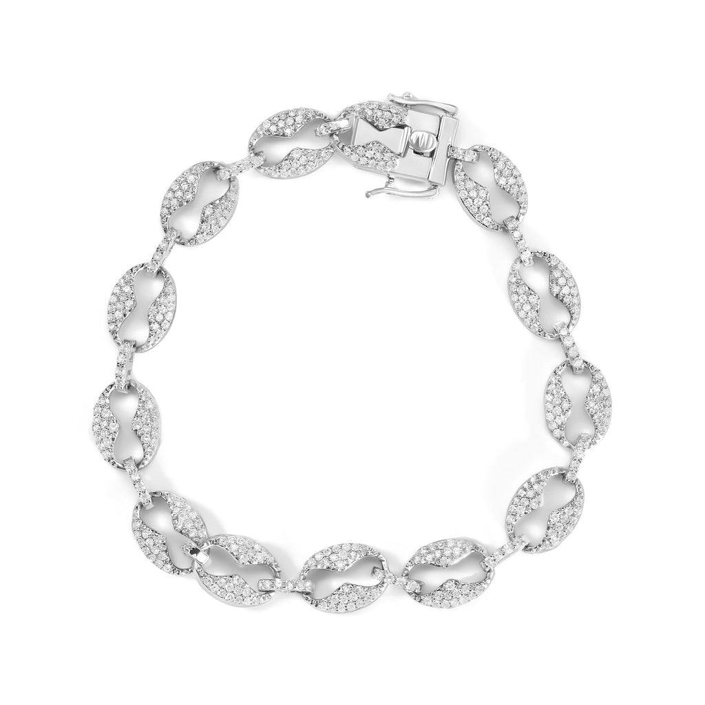 14K White Gold 1 1/2 Cttw Round Diamond Set Link Bracelet (I-J Color, I1-I2 Clarity) - 7"-1