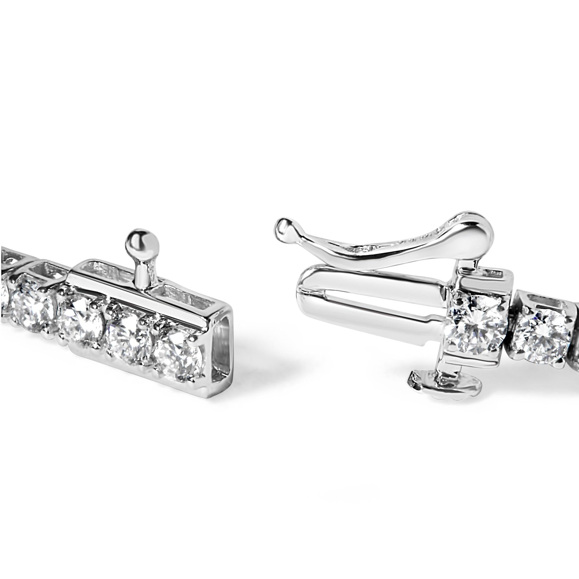 14K White Gold Classic Lab-Grown Diamond Tennis Bracelet (F-G Color, VS2-SI1 Clarity) - 7" Inches-3