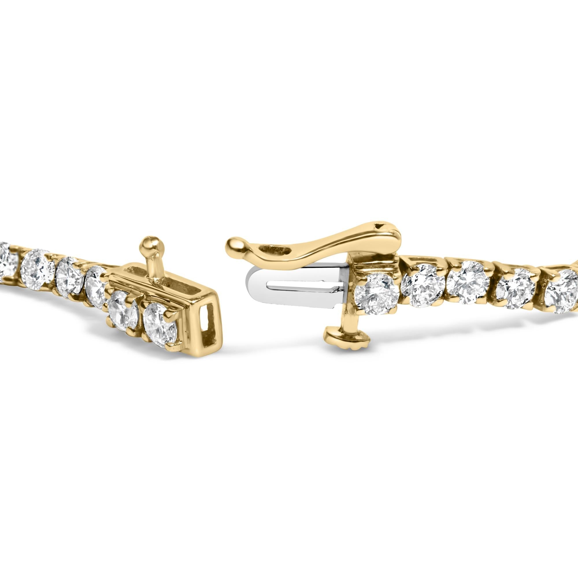 14K Gold 5.0 Cttw Lab Grown Diamond Tennis Bracelet (F-G Color, VS1-VS2 Clarity) - 7.25" Inches-3