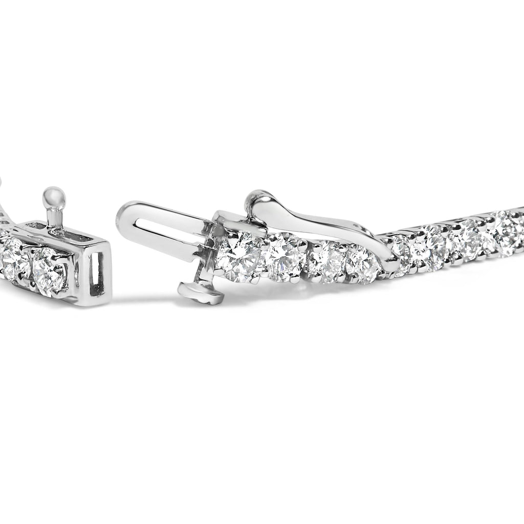 14K White Gold 6.00 Cttw Lab Grown Diamond Classic Tennis Bracelet  - 7.25"-1