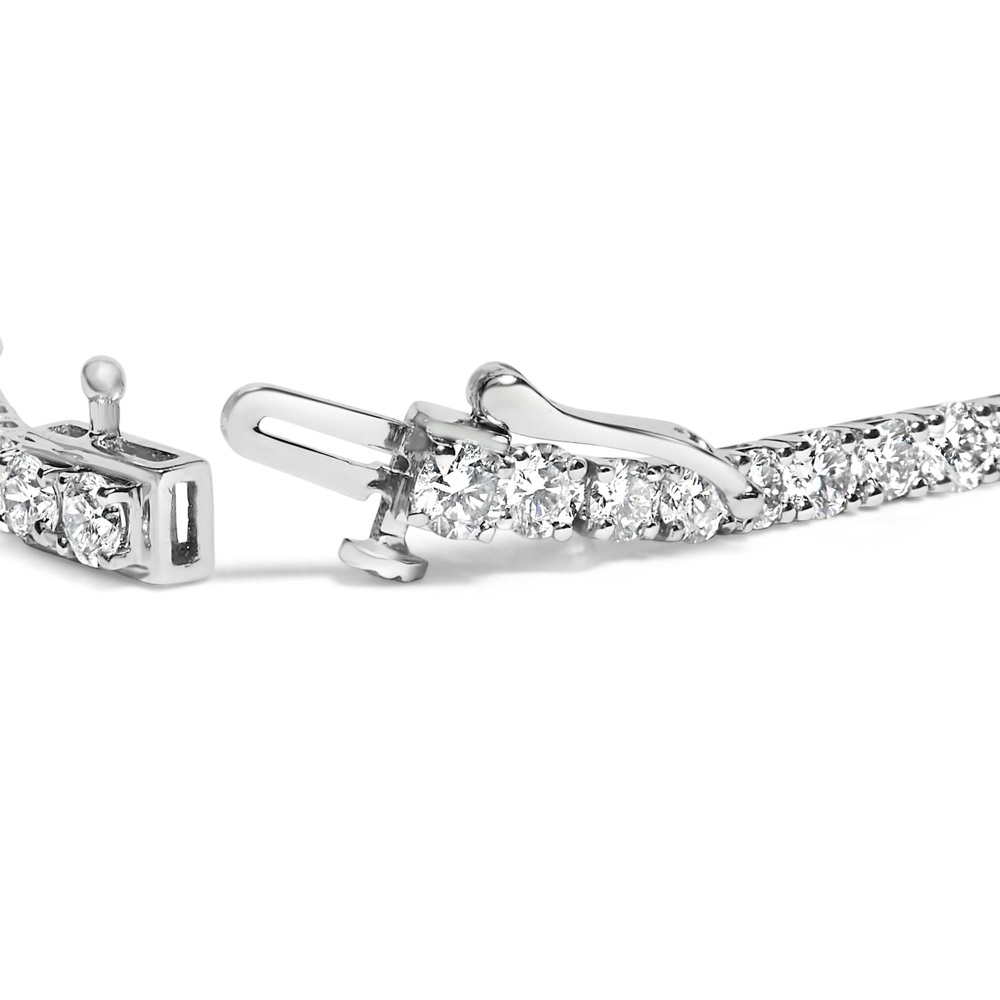 14K White Gold 6.00 Cttw Lab Grown Diamond Classic Tennis Bracelet  - 7.25"-1