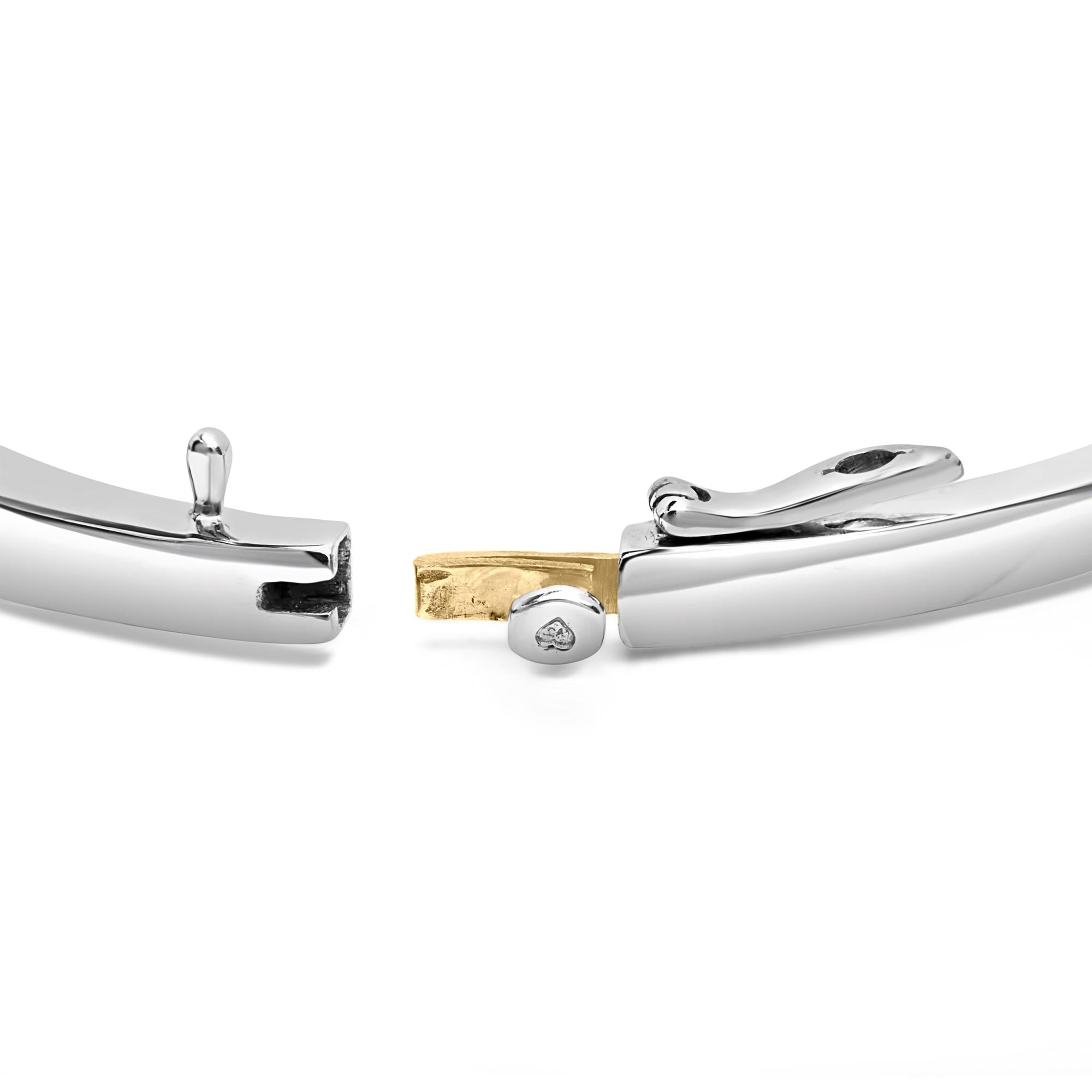 14K Two-Toned Gold Princess Cut Diamond Fashion Bangle (1 cttw, H-I Color, SI1-SI2 Clarity)-1