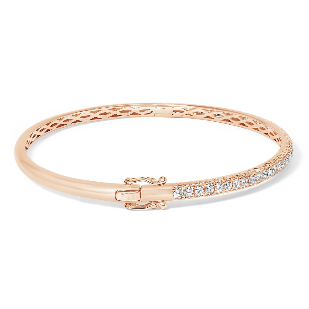 14K Gold 1.00 Cttw Half Eternity Diamond Bangle Bracelet (G-H Color, SI2-I1 Clarity) - 7" Inches-3