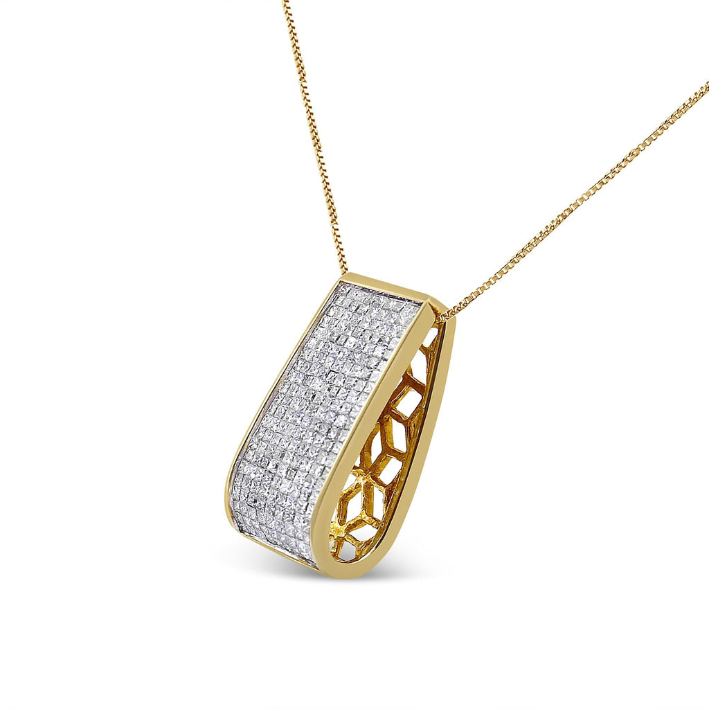 14K Yellow Gold Princess-Cut Diamond Pillar Pendant Necklace (1 5/8 cttw, H-I Color, SI1-SI2 Clarity)-1