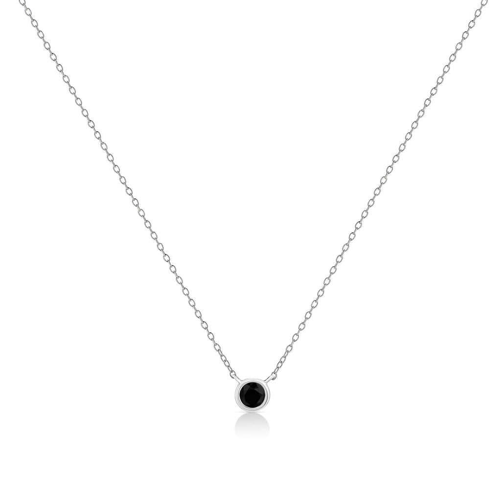 .925 Sterling Silver 1/10 Cttw Colored Diamond Suspended Bezel-Set Solitaire 16"-18" Adjustable Pendant Necklace (Color Enhanced, I1-I2 Clarity)-3
