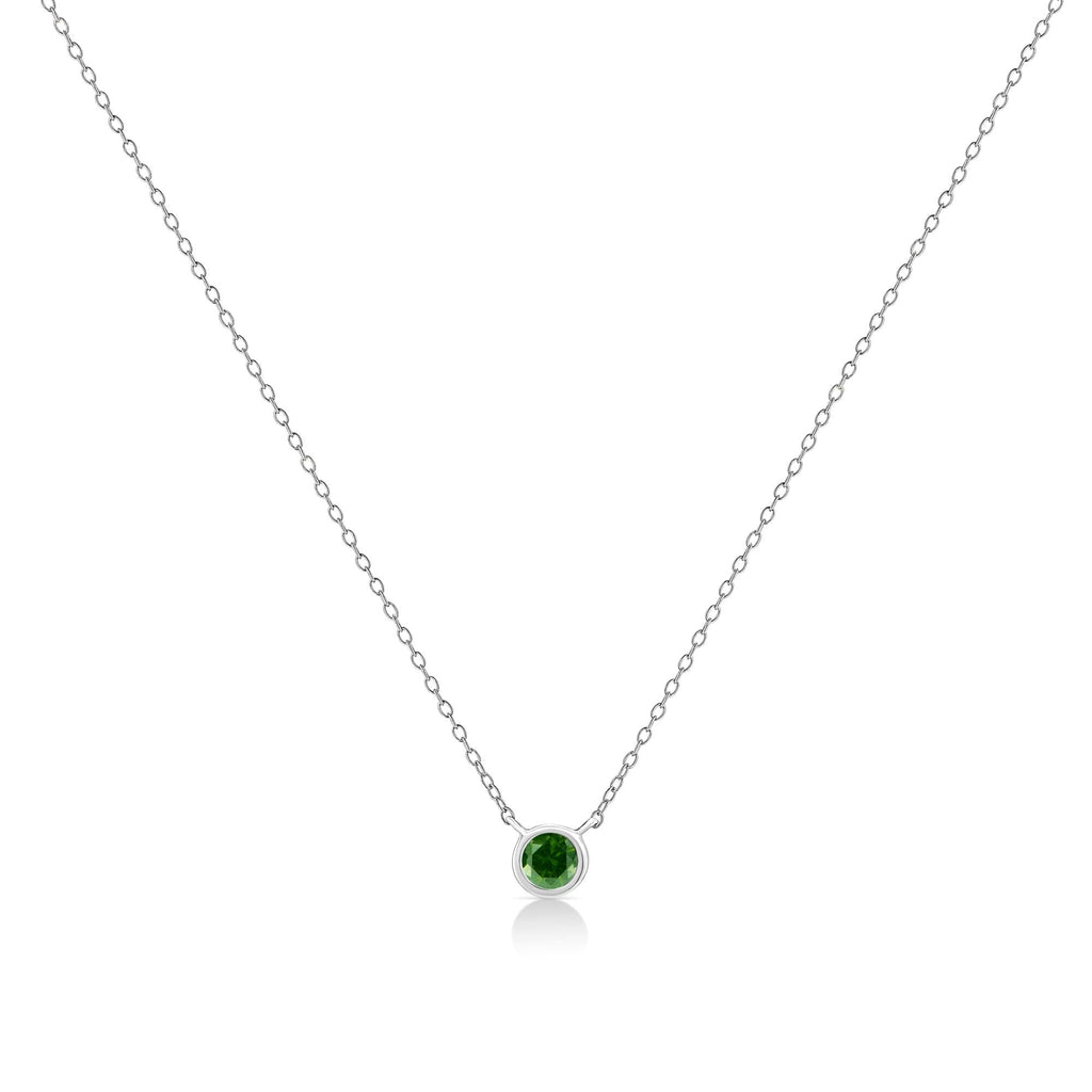 .925 Sterling Silver 1/10 Cttw Colored Diamond Suspended Bezel-Set Solitaire 16"-18" Adjustable Pendant Necklace (Color Enhanced, I1-I2 Clarity)-4
