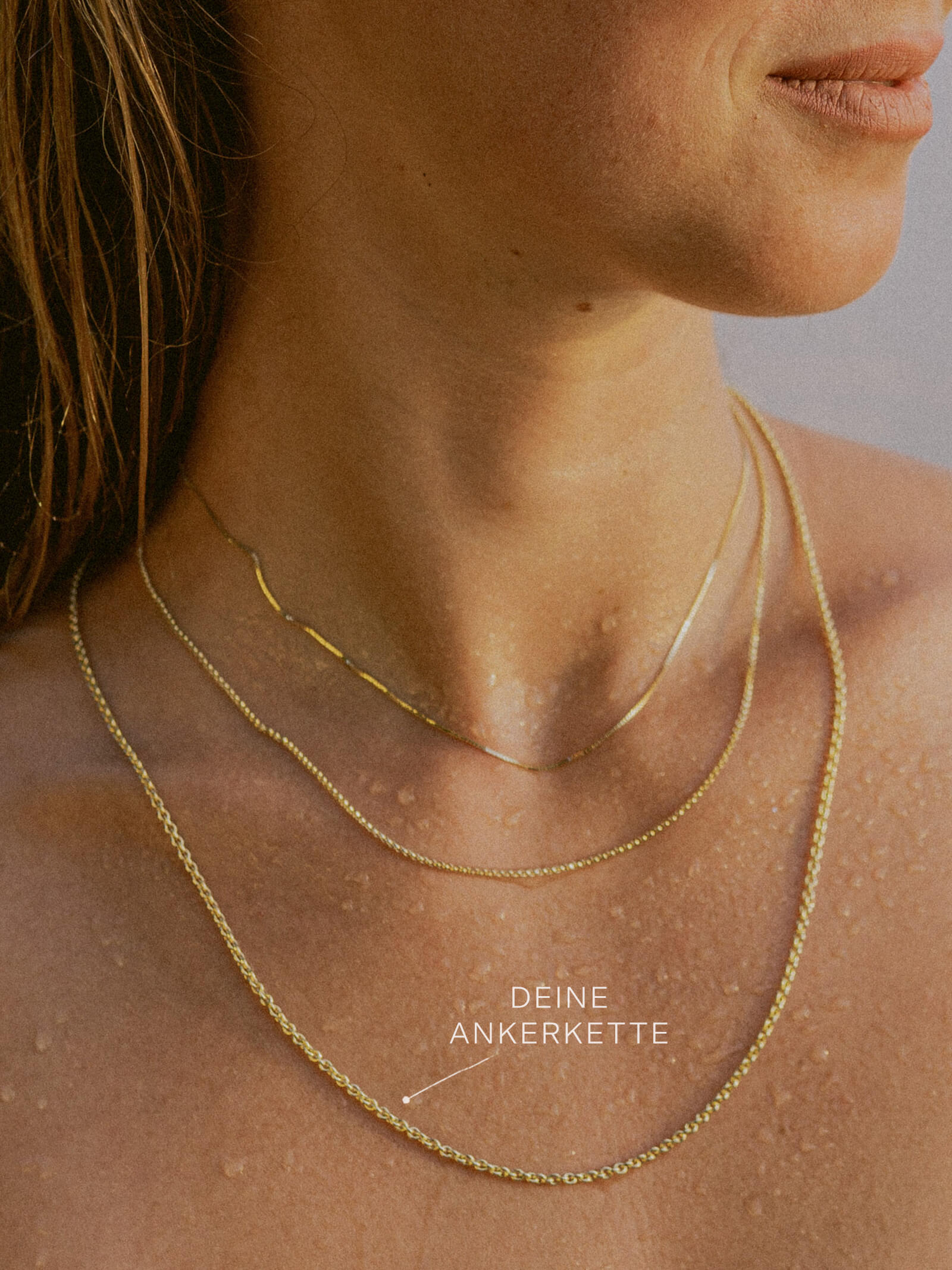Ankerkette DELICATE Minimalistisch 14k Echtgold
