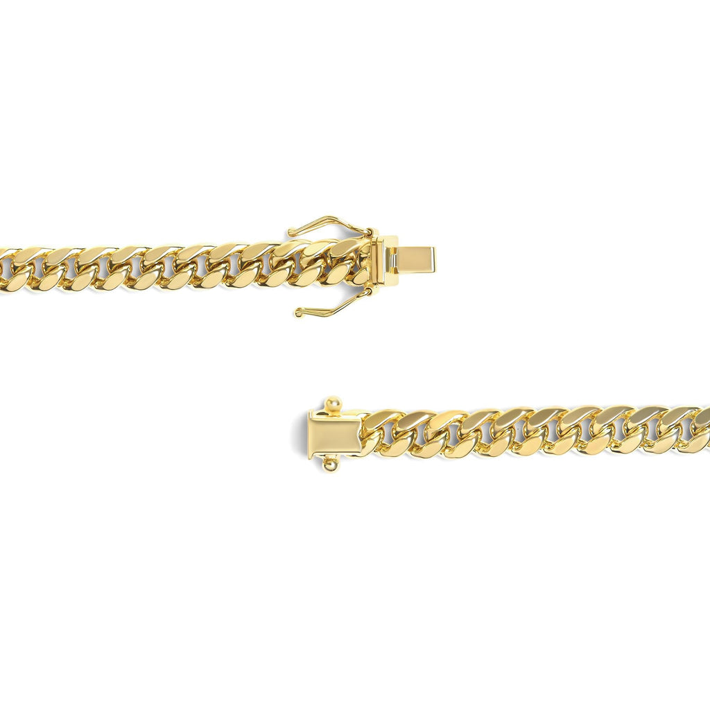 Semi-Solid 14K Yellow Gold 6.1mm Classic Miami Cuban Chain Necklace-1